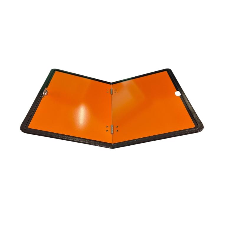 STEEL VERTICAL FOLD ADR HAZARD WARNING HAZCHEM PLATE WITH RUBBER SURROUND