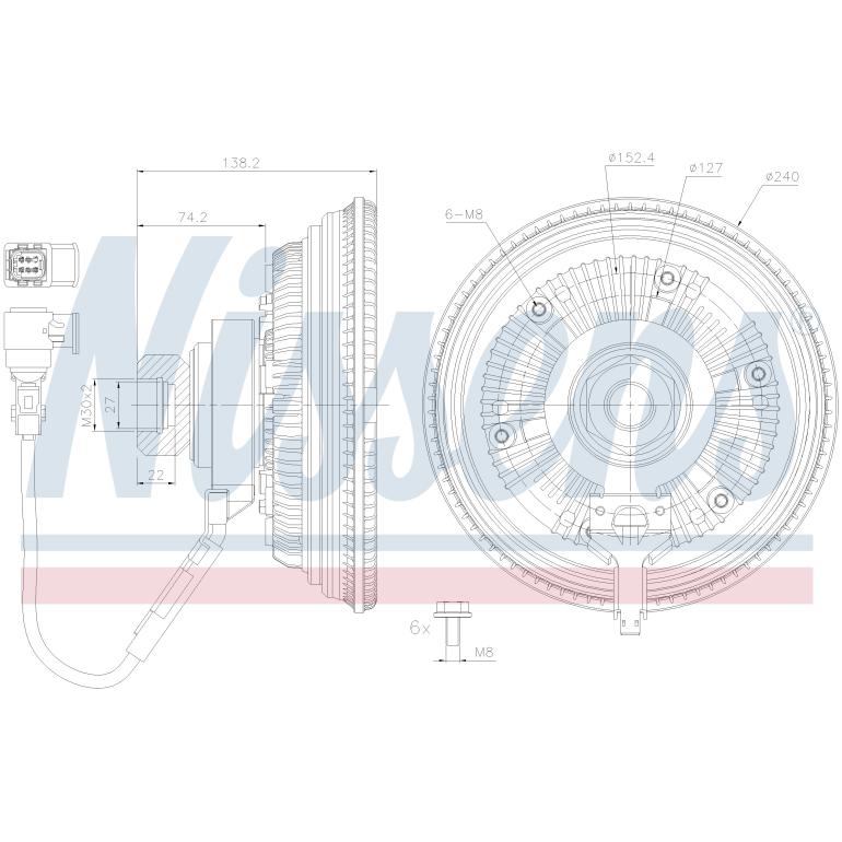 VISCOUS FAN CLUTCH HUB ONLY