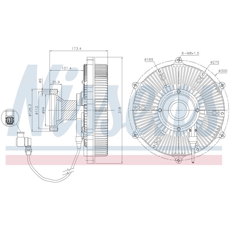 VISCOUS FAN CLUTCH HUB ONLY