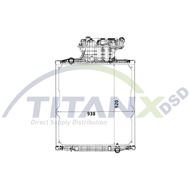 COOLANT RADIATOR WITH EXPANSION HEADER TANK