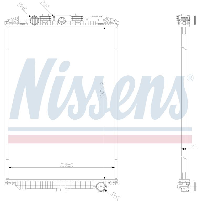 COOLANT RADIATOR WITHOUT FRAME