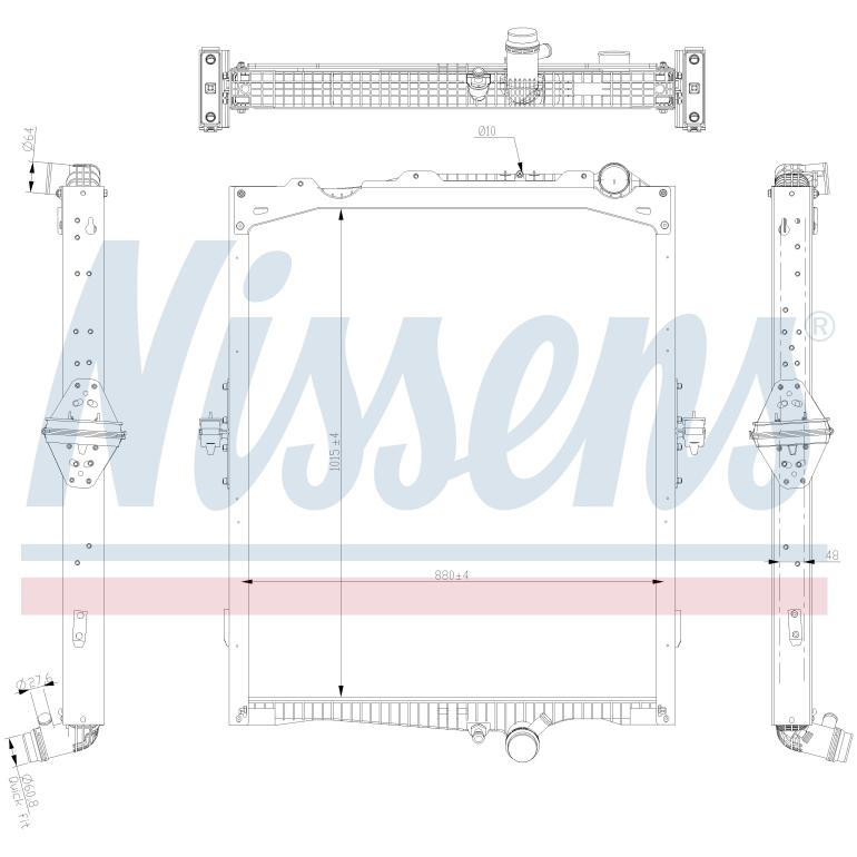 COOLANT RADIATOR WITH FRAME