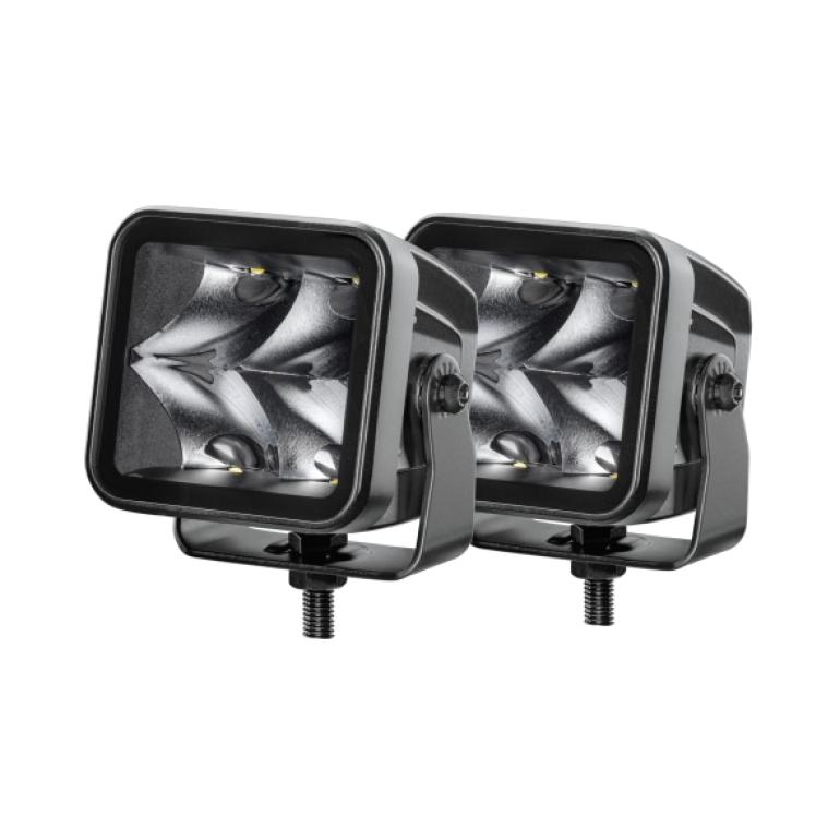 HELLA BLACK MAGIC 3.2" CUBE SPOT LIGHT KIT 4800lm STEALTH LOOK OFF ROAD 12-24V