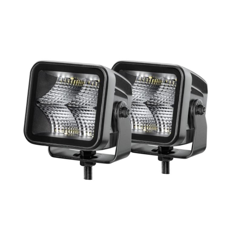 HELLA BLACK MAGIC 3.2" CUBE FLOOD LIGHT KIT 4800lm STEALTH LOOK OFF ROAD 12-24V