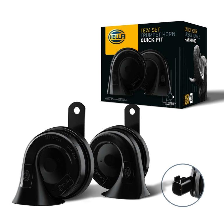 TWIN TRUMPET HORN 12V 400HZ/500HZ