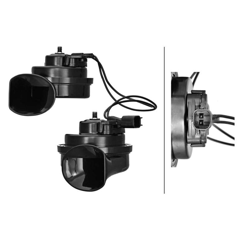 TWIN TRUMPET HORN 12V 400HZ/500HZ
