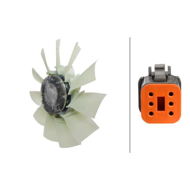 VISCOUS FAN CLUTCH HUB WITH BLADES