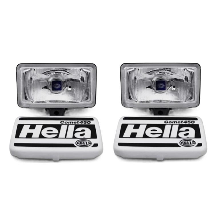 HELLA COMET 450 RECTANGULAR DRIVING LAMP & COVER (CLEAR) PAIR