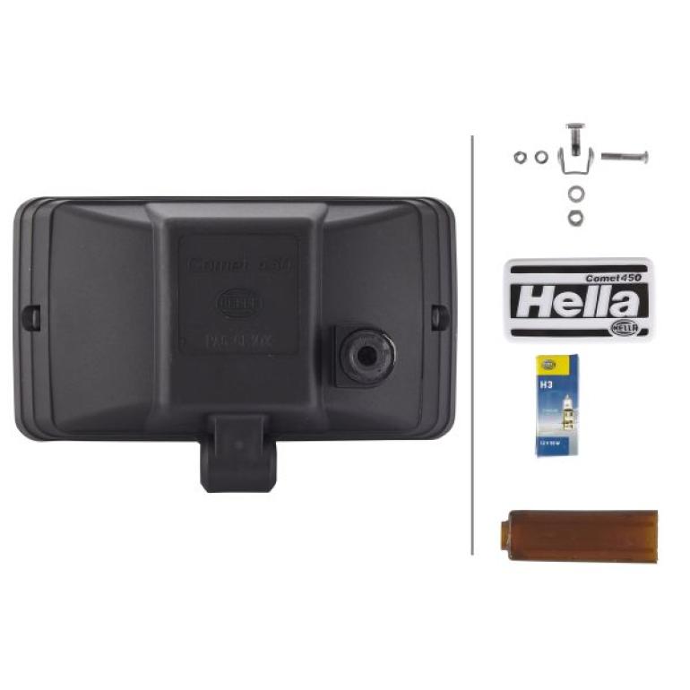 HELLA COMET 450 RECTANGULAR DRIVING LAMP & COVER (CLEAR) PAIR