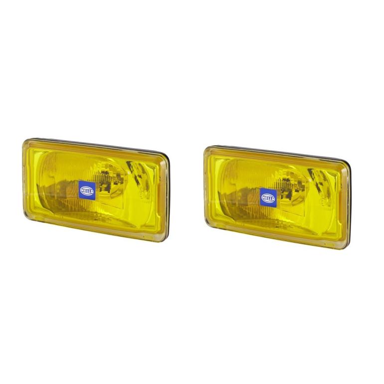 HELLA COMET 450 RECTANGULAR DRIVING LAMP & COVER (YELLOW) PAIR