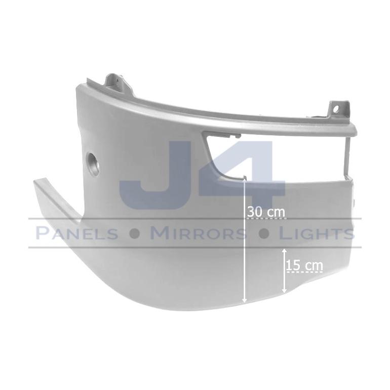 PAINTED WHITE FRONT BUMPER CORNER DRIVER SIDE RH