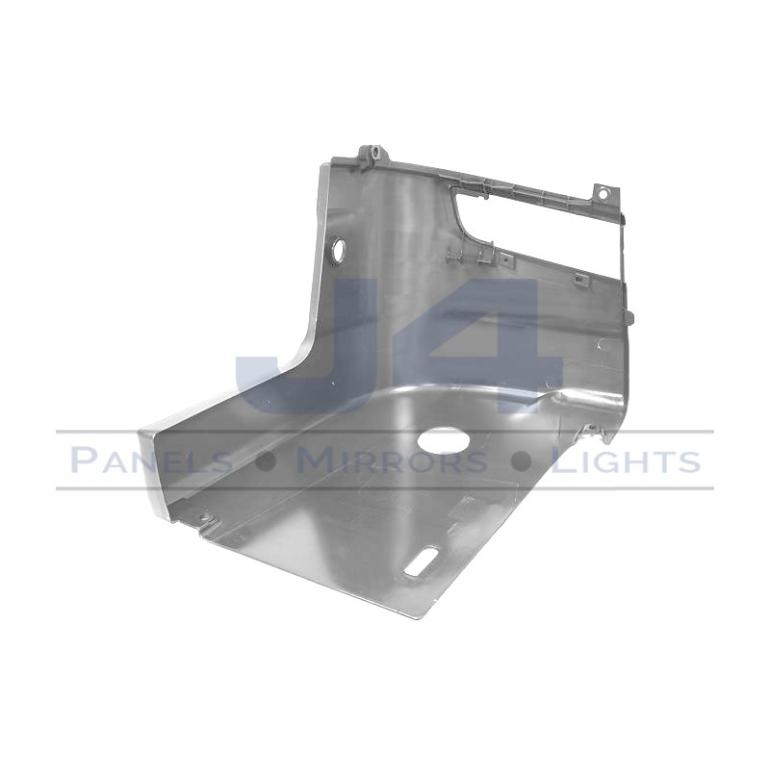 PAINTED WHITE FRONT BUMPER CORNER PASSENGER SIDE LH