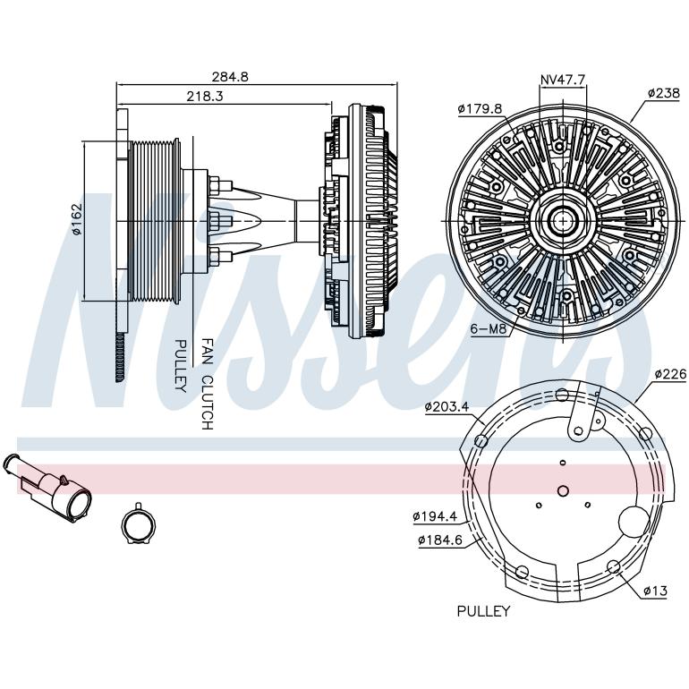 VISCOUS FAN CLUTCH HUB ONLY