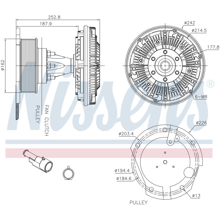 VISCOUS FAN CLUTCH HUB ONLY