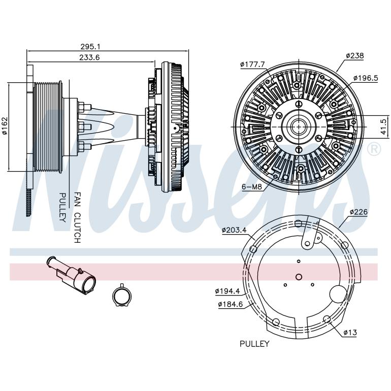 VISCOUS FAN CLUTCH HUB ONLY
