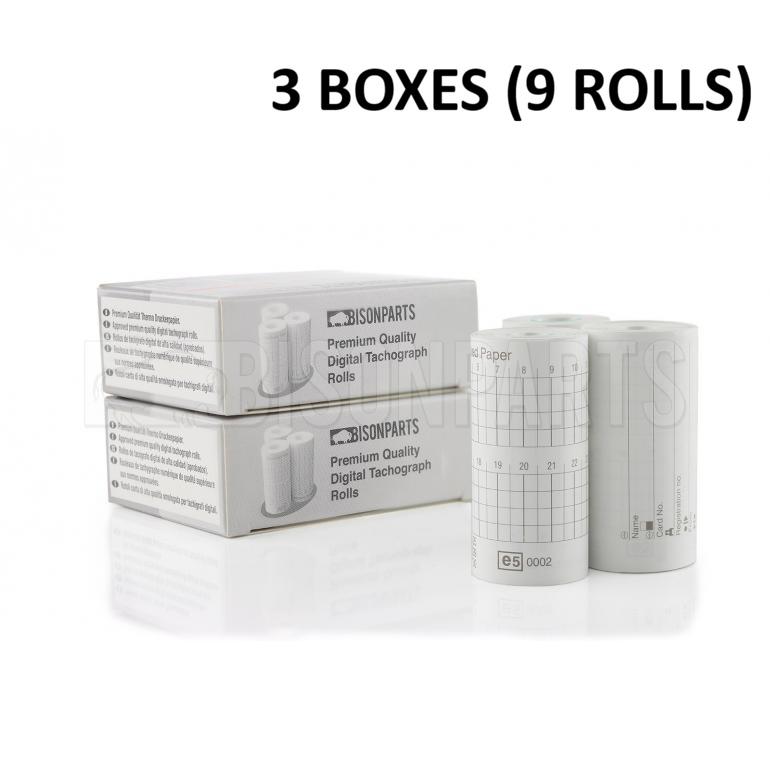 (3 BOXES) DIGITAL TACHOGRAPH ROLLS (9 ROLLS)