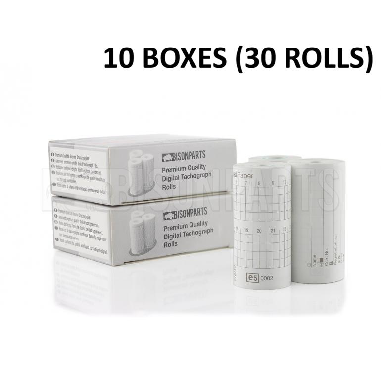 (10 BOXES) DIGITAL TACHOGRAPH ROLLS (30 ROLLS)