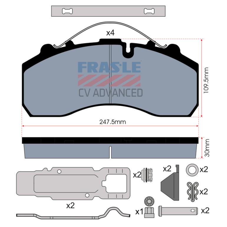 BRAKE PAD AXLE SET