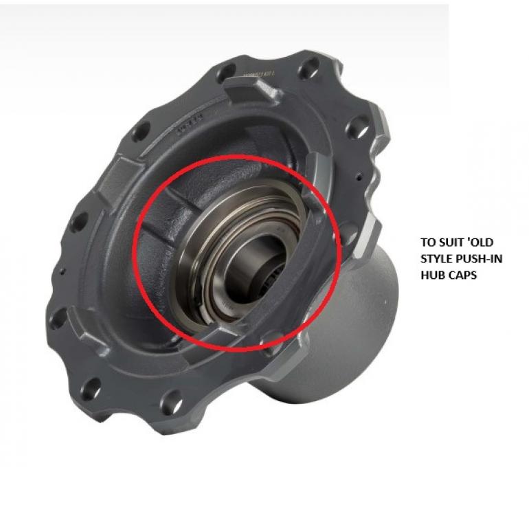 'OLD STYLE FRONT WHEEL HUB COMPLETE WITH BEARINGS