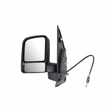 BLACK TEXTURED MANUAL DOOR WING MIRROR LH