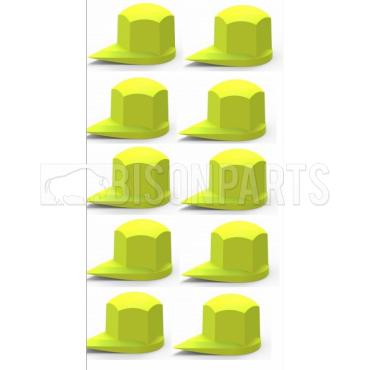 17MM DUSTITE WHEEL NUT COVERS YELLOW (PKT 10)