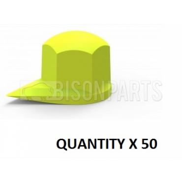 *27MM X 10 UNIVERSAL DUSTITE WHEEL NUT COVER INDICATOR YELLOW BP110-226 X 10