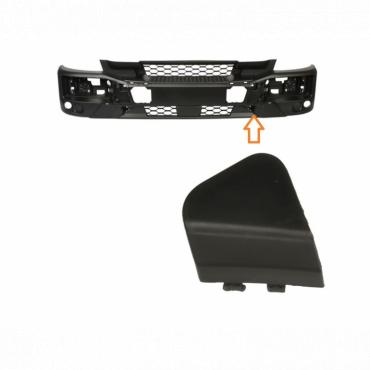 FRONT BLACK BUMPER BLANK CAP PASSENGER SIDE LH