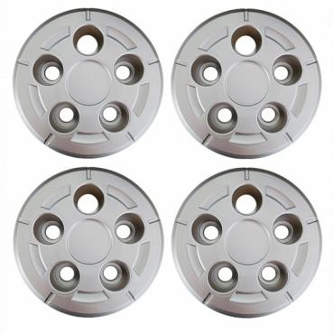 SILVER 5 HOLE WHEEL HUB TRIM COVERS (SET OF 4)