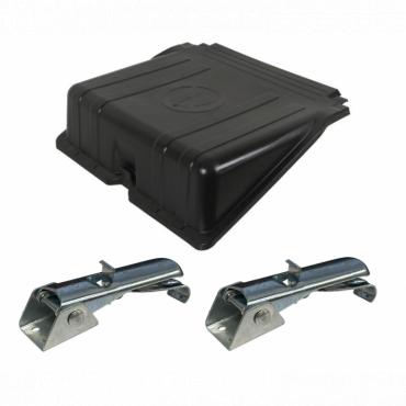 BATTERY BOX COVER WITH FASTENING STRAPS