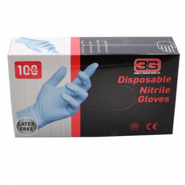 MEDIUM BLUE DISPOSABLE NITRILE GLOVES