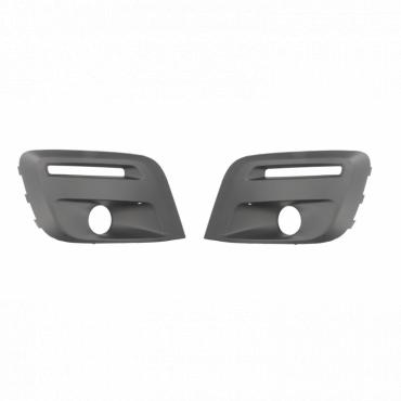 BLACK FRONT BUMPER FOG LAMP SURROUNDS (PAIR)