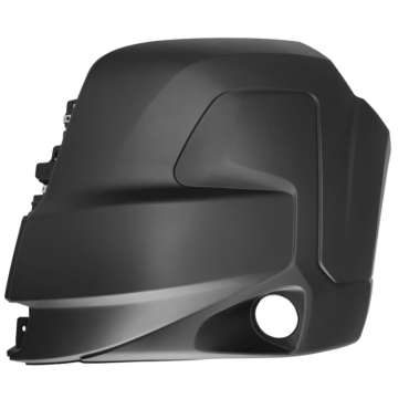 BLACK FRONT BUMPER CORNER WITH FOG LAMP HOLE PASSENGER SIDE LH