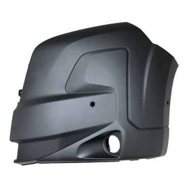 BLACK FRONT BUMPER CORNER WITH FOG LAMP HOLE PASSENGER SIDE LH