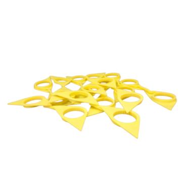 YELLOW DOUBLE POINT TWIN WHEEL NUT INDICATOR 33MM PKT 10