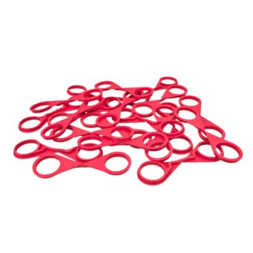 RED SINGLE POINT TWIN WHEEL NUT INDICATOR 32MM PKT 20