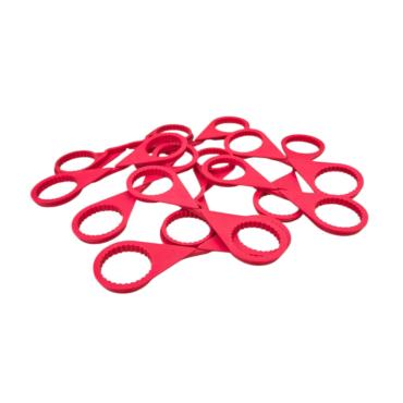 RED SINGLE POINT TWIN WHEEL NUT INDICATOR 33MM PKT 10