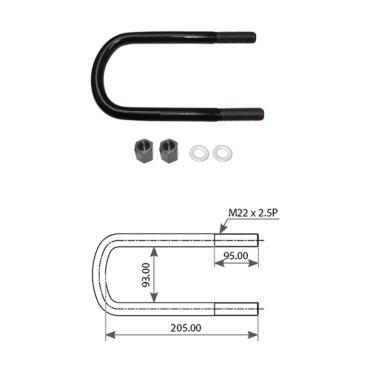 U-BOLT KIT 227x205MM M22x2.5
