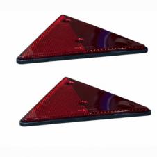 RED TRIANGLE BOLT ON / SCREW ON REFLECTORS 6"x 6" (PAIR)