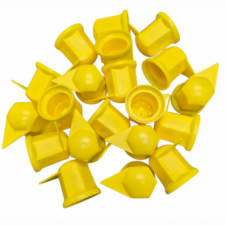 32MM LONG REACH DUSTITE WHEEL NUT COVERS YELLOW (PKT 20)