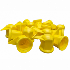 32MM LONG REACH DUSTITE WHEEL NUT COVERS YELLOW (PKT 20)
