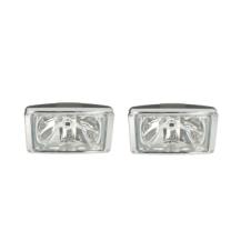 SUNVISOR CLEAR SPOT LAMPS WITH SILVER FRAME RH & LH (PAIR)