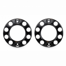 UNIVERSAL BLACK STEEL 22.5" WHEEL COVERS (HOLE) PAIR OF