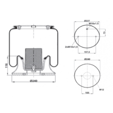 LIFT AXLE SUSPENSION AIR SPRING ASSEMBLY