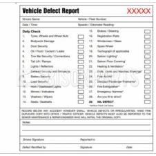 50 Duplicate Page Nil Defect LGV HGV Truck Drivers Check Book - Pack Of 10 Books - UK Made