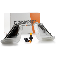 CLEAR MIRROR INDICATOR LENS & BULBS RH & LH (PAIR)