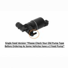 WINDSCREEN WASHER PUMP WITH SINGLE WASHER PIPE FEED