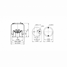 REAR SUSPENSION AIR SPRING WITH PLASTIC PISTON