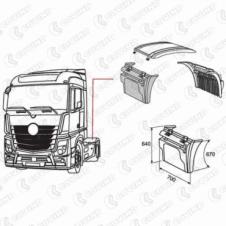 REAR AXLE DROPWING FRONT SECTION C/W BRACKETS PASSENGER SIDE LH