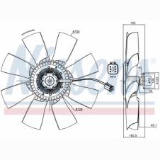 6 PIN PLUG VISCOUS FAN HUB WITH BLADES