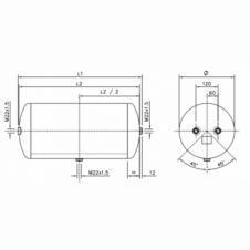 STEEL AIR TANK RESERVOIR 15 LITRES